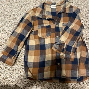H&M brown and blue plaid shirt